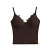 Spice Girls Pure Want Regata com Decote V Colete Feminino com Bojo Renda Básica Renda Roupa Externa Justa Costas Bonitas Top