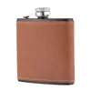 Termo de Acero Inoxidable de 6 oz para Uso en Exteriores, Termo Portátil para Licor, Termo de Cuero Láser Multicolor Ruso Venta al por Mayor
