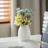 Suministro Exclusivo Transfronterizo de un Juego de Tres Piezas de Jarrones Cerámicos Coloridos, Jarrones de Flores de Lujo Ligero y Deslumbrantes para Decoración de Sala de Estar y Entrada, Adornos de Porcelana Azul y Blanca
