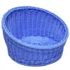 Cesta de pan de imitación ratán, cesta de aperitivos, cesta de frutas, cesta de imitación ratán, cesta de exhibición para supermercado, bandeja redonda inclinada de plástico para frutas, cesta de almacenamiento