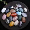 Pedra-sabão de cristal natural pedra bruta oval pedra de massagem para massagem nas costas, pedra semi-preciosa óleo essencial compressa quente pedra de energia
