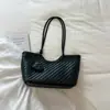 Bolso tote de tejido moderno y fresco, bolso de hombro elegante de gran capacidad, bolso de hombro casual, bolso de axila para el día a día