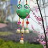 Estilo Étnico Carrillón de Viento de Cuero Hecho a Mano Decoración con Colgante de Dibujos Animados con 5 Cascabeles, Venta Directa del Fabricante