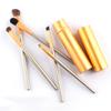 Venta directa al contado 5 brochas de maquillaje de ojos compactas y portátiles, barril totalmente de aluminio con una variedad de herramientas de belleza altas y medias.