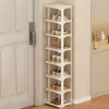 Zapatero para Puerta de Casa Simple Multicapa Plegable Pequeño Estrecho para Niños Almacenamiento Entrada Zapatero para Pantuflas Estante de Almacenamiento Armario para Zapatos