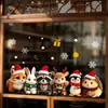 Pegatinas electrostáticas de animales de dibujos animados para ventanas de Navidad, sin adhesivo, para decorar dormitorios, salas de estar, tiendas y puertas correderas con temática navideña