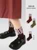 1742 calcetines infantiles al por mayor otoño e invierno nuevos calcetines de tubo estilo borla tejida anti-tejido algodón peinado sin costuras para niñas