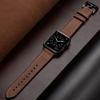Nueva correa de cuero con adhesivo de silicona Crazy Horse compatible con Apple Watch 9/8/7/6/Ultra Retro