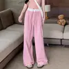 Pantalones de Cuadros Rosas de Pierna Ancha para Mujer, Novedad Verano 2026 de Cintura Alta, Holgados Rectos Casuales, Estilo Yamamoto Sueltos y Adelgazantes