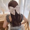Tocados de celebridades de Internet, nuevo estilo francés, clip superior de satén negro, lazo, horquilla para la parte posterior, accesorios para el cabello con clip de resorte de alta calidad