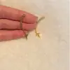 2025 Novos Brincos Populares de Estrela com Fileira de Diamantes Luxo Acessível Moda Design de Ponta Brincos Brilhantes para Mulheres