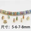Chapado en Oro de 18K Diamantes de Colores Incrustados Cuentas Espaciadoras de Corte Recto Arandela Espaciadora Cuentas Espaciadoras de Agujero Pequeño Estrella Luna Wenwan Pulsera Hilo Manual DIY Accesorios para Enhebrar