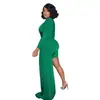 Transfronterizo AL234 Amazon transfronterizo europeo y americano vestido de mujer vestido sexy ajustado cuello en V mercerizado manga larga falda