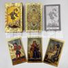 Juego de mesa de tarot de lámina dorada transfronteriza, venta al por mayor, juego completo de tarot de plástico con impresión a color, resistente al agua, manual del juego de mesa.