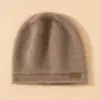 Chapéus de Caxemira Espessos 100% Cor Pura Outono e Inverno para Mulheres, Chapéus de Tricô para Homens, Chapéus Slouchy Versáteis, Chapéus para Clima Frio, Chapéus Turbante Atacado