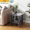 Mesa auxiliar pequeña económica para sofá, mesa lateral para habitación de alquiler, estante de almacenamiento junto a la cama, mesa de centro simple nórdica, mesa de café para sala de estar del hogar