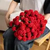 Manta de Tricô com Buquê de Rosas Presente de Aniversário Dia das Mães para Meninos, Meninas, Melhores Amigos, Mãe, Professor, Tricô com Lã