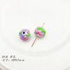 Bonitas cuentas redondas de imitación de acrílico pintadas a mano, hechas a mano, para collares y pulseras, accesorios de joyería.