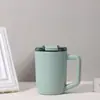 Taza con Asa de Moda Transfronteriza Oficina Simple Taza de Café Portátil Acero Inoxidable 304 Taza de Bebida Directa Mayoreo