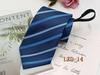 Corbata Formal de Negocios para Hombre Cremallera Perezosa Fabricante Stock Listo 8cm Fácil de Jalar Rayas Corbata Negra Libre de Nudos