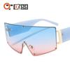 Europa y Estados Unidos montura grande metal una pieza color patas de gafas pc gafas de sol de moda personalidad combinable transfronterizas gafas de sol populares 2025