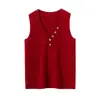 Chaleco de Punto para Otoño e Invierno Camisola Cárdigan para Mujer 2026 Nuevo Cachemir Holgado Ropa Exterior Versátil Color Sólido Cuello en V Ropa Interior