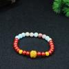 Pulseira de Cinábrio Feminina Areia de Realgar Pulseira de Círculo Único Kao Gong da Costa Lótus Cristal de Alto Teor Areia Benmingnian Joias