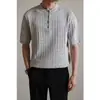 Camiseta de Punto de Manga Corta para Hombre con Textura de Trenzado, Estilo Old Money, Seda de Hielo, Verano, Fábrica Transfronteriza Venta al por Mayor