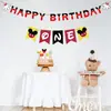 Banner de Fiesta de Cumpleaños Infantil Temática de Mickey Mouse Transfronterizo Set de Decoración con Banderín para Inserto de Pastel