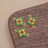 Colgante de esmeralda de imitación de aceite de gota de electroforesis de aleación de alta retención de color, estilo nacional, con patrón de nubes auspiciosas, para disfraz chino, cheongsam, horquilla colgante
