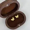 Pendientes de Mariposa Hielo Triturado Artesanía CNC Plata de Ley S925, Pequeños, Lindos, Dulces, Exquisitos, Lujo Accesible y Pendientes Versátiles