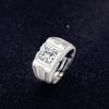 Anel Masculino Zircônia Cravejado de Diamantes Estilo Coreano Abertura Zircônia Diamante Simulado Anel Masculino Anel Masculino Tendência Dominador