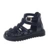 Sandalias Romanas para Niñas Verano 2025 Nuevo Estilo Medianos y Grandes Niños Suela Blanda Punta Cerrada Zapatos de Playa Elegantes Zapatos de Princesa para Niños a la Moda