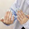 Parche de uñas postizas con acabado de serpiente verde tridimensional, estilo retro chino, nuevo, pintado a mano, armadura pura usada a mano, estilo nacional