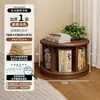 Estantería giratoria de madera maciza, librero de 360 grados, estante de almacenamiento, de pie, montado en la pared, mueble de esquina móvil para niños.