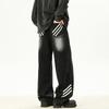 Jeans Retrô Estilo Americano Três Listras Masculino Primavera Novo Lavado Calça Wide Leg Calça Old Micro-La Clean Fit