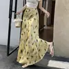 Falda larga bodycon estilo sirena con estampado de acetato para mujer, verano estilo francés de cintura alta adelgazante