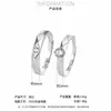 Anillos de Pareja con Tamaño Ajustable, Chapados en Oro Blanco, Anillos de Boda para Hombres y Mujeres, Par Estilo Coreano, Regalo de San Valentín, Anillo de Diamante Simulado