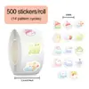 500 Pegatinas, 14 Hojas de Pegatinas en Rollo de Loro Pequeño Versión Q con Bucle para Decorar Guitarras, Macetas, Bicicletas, Teclados, Pegatinas Transfronterizas al por Mayor