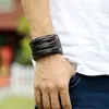Suministro estable de fábrica, venta directa de fábrica, pulsera de piel de vaca tejida vintage popular europea y americana, joyería Yiwu al por mayor
