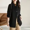 2025 Nuevo Otoño e Invierno Estilo Hepburn Abrigo de Abrigo de Longitud Media Delgado Delgado Cuello de Bebé Pequeño Abrigo de Lana Ropa de Mujer