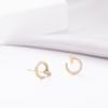 Aretes de tuerca pequeños de círculo completo de circonitas cúbicas, aguja de plata esterlina s925, personalidad femenina versátil, estilo coreano, aretes de temperamento elegante