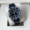 Relógio Rolex GMT com Bezel Coke, Relógio Greenwich, Relógio Mecânico Rolex, Relógio à Prova d'Água de Aço Inoxidável com Pulseira de Couro para Homens