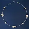 Nuevo Collar de Trébol de la Suerte para Mujer Moda Francesa Trabajadora de Oficina Sentido de Alta Gama Tamaño Diamante Cadena de Collar de Flor en la Clavícula