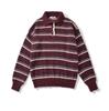 Comercio Exterior Transfronterizo Ropa de Mujer 2025 Verano Nuevo Estilo Retro Americano Color de Contraste Rayas Cuello Polo Camisa de Punto Top de Dos Tonos