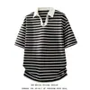 Camisa Polo Negra de Manga Corta, Camiseta de Marca Moderna Retro Americana de Verano, Corte Limpio, Top Elegante con Cuello, Moderno