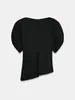 2025 Atravessando Fronteiras Aliexpress Mais Vendido Roupas Femininas Comércio Exterior Atacado Novo Tecido de Cetim de Seda Fluido Manga Bufante Top