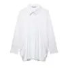 Para Comércio Exterior Transfronteiriço Europeu e Americano Roupas Femininas Aliexpress Mais Vendidas Outono Solta Versátil Camisa Branca de Listras Finas