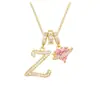 Collar de 26 Letras Tres en Uno Transfronterizo de Amazon para Mujer Dopamina Popular Estilo Europeo y Americano Collar con Colgante Chapado en Cobre y Oro