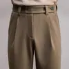 Pantalones Casuales de Lana para Hombre Otoño e Invierno Naples, Pantalones de Lana Rectos para Hombre, Pantalones de Vestir Versátiles para Negocios, Pantalones Cálidos con Caída